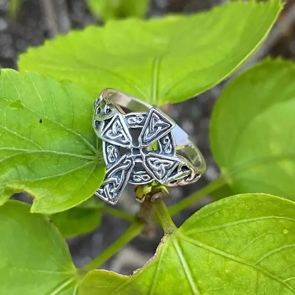 Sterling Silver Celtic Cross Ring Size 9